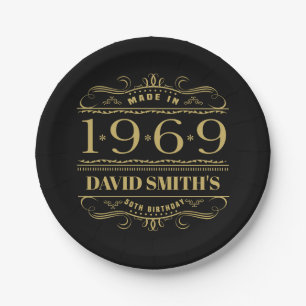 Assiettes En Carton Personnalisé 1969 50e anniversaire