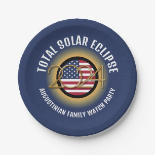 Assiettes En Carton Personnalisé 2024 TOTAL SOLAR ECLIPSE USA