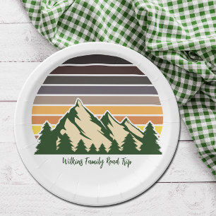 Assiettes En Carton Personnalisé Green Forest Mountain Nature Party