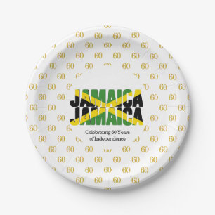 Assiettes En Carton Personnalisé JAMAICA 60e anniversaire de l'indépen