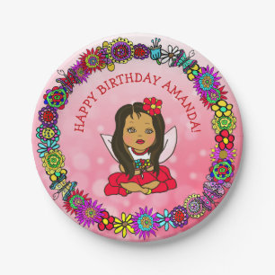 Assiettes En Carton Personnalisé Joyeux Anniversaire licorne et fée