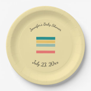 Assiettes En Carton Personnalisé Let's Get Beachy Yellow