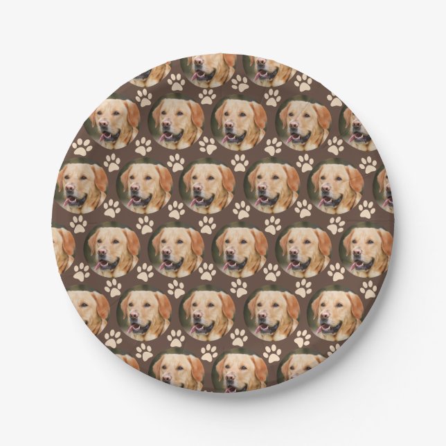 Assiettes En Carton Personnalisé Motif photo animal chien Brown (Devant)