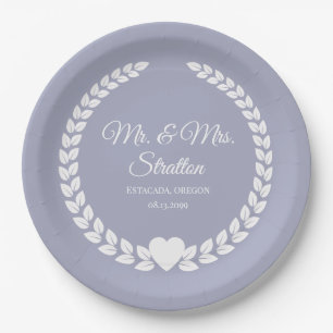 Assiettes En Carton Personnalisé Mr & Mrs Bride et Groom Newlyted