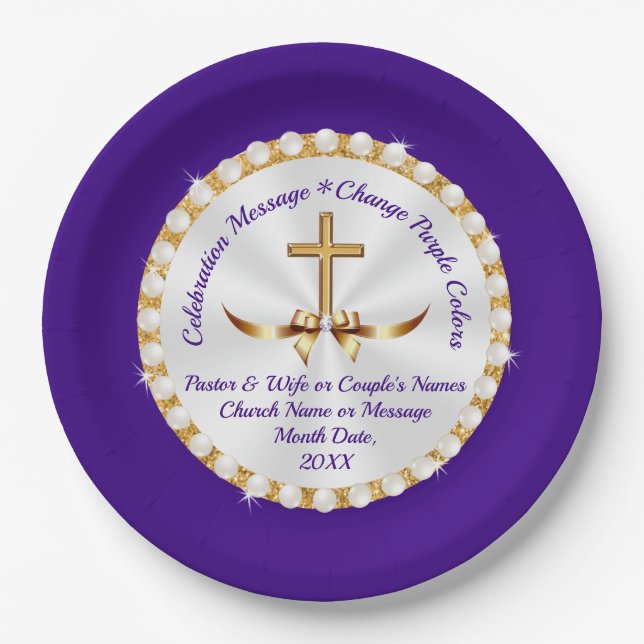 Assiettes En Carton Personnalisé, Plaques en papier chrétien, N'IMPORT (Devant)