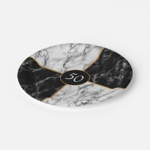 Assiettes En Carton Personnalisé Vos Plaques Papier Anniversaire Marbr