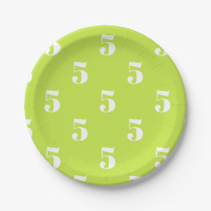 Assiettes En Carton Personnaliser avec la lettre blanche initiale Num
