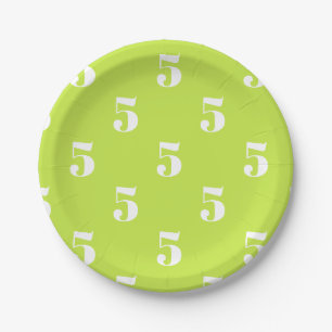 Assiettes En Carton Personnaliser avec la lettre blanche initiale Numé
