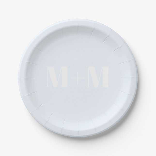 Assiettes En Carton Personnaliser avec la lettre initiale blanche Nomb (Devant)