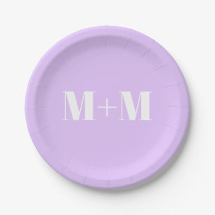 Assiettes En Carton Personnaliser avec lettre blanche initiale Nombre
