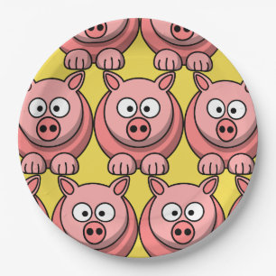 Assiettes En Carton Personnaliser Cute Pig