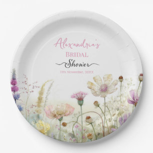 Assiettes En Carton Personnaliser la Fête des mariées Fleurs sauvages