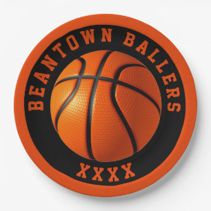 Assiettes En Carton Personnaliser le basket-ball