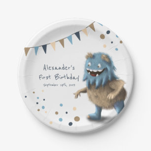Assiettes En Carton Personnaliser les plaques de papier monstre d'anni