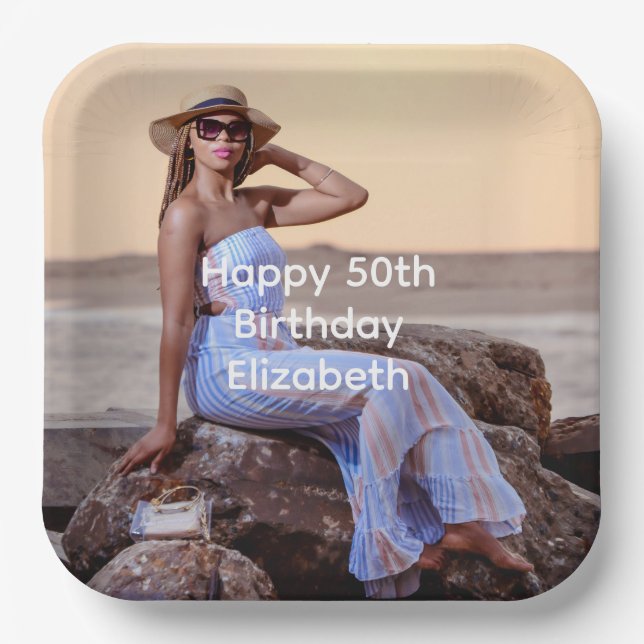Assiettes En Carton Personnaliser Photo Anniversaire Son (Recto)