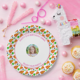 Assiettes En Carton Personnaliser Pizza fête d'anniversaire Petite fil