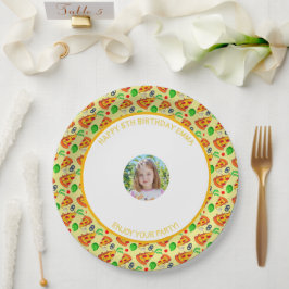 Assiettes En Carton Personnaliser Pizza fête d'anniversaire Petite fil