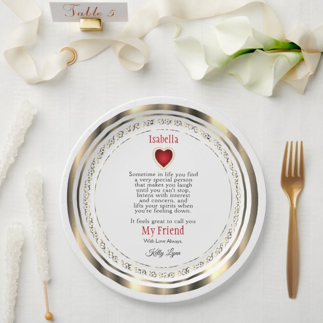 Assiettes En Carton Personnaliser Treat Plate - Amis, Famille, Etc... (Mariage)