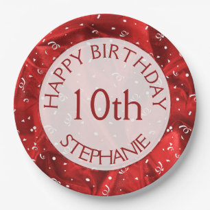 Assiettes En Carton Personnalisez: "Joyeux anniversaire" Textes rouges