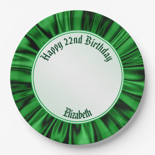 Assiettes En Carton Personnalisez le "joyeux anniversaire" sur le (Devant)