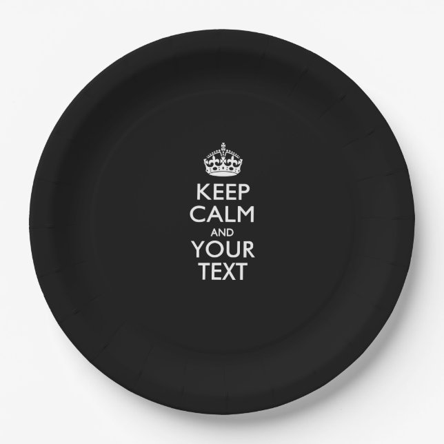 Assiettes En Carton Personnalized KEEP CALM AND Your Creative Text (Devant)