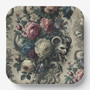 Assiettes En Carton Pétales de Décadence - gothique baroque