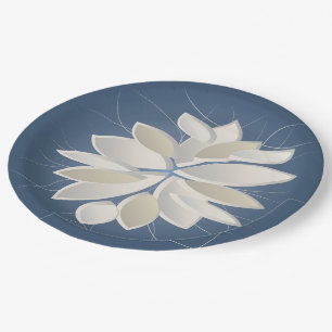 Assiettes En Carton pétales de pierre blanche