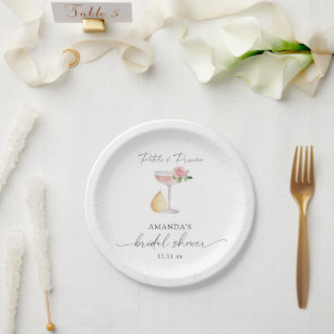 Assiettes En Carton Pétales et Pourvue - douche nuptiale
