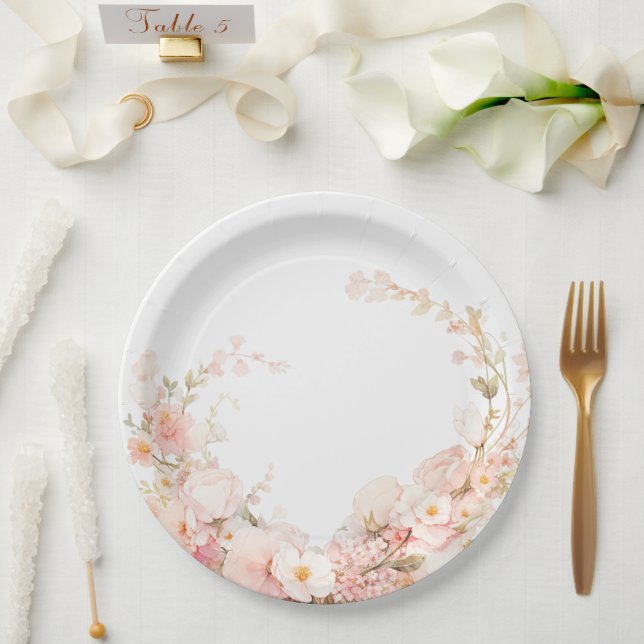 Assiettes En Carton Pétales et procureurs (Mariage)