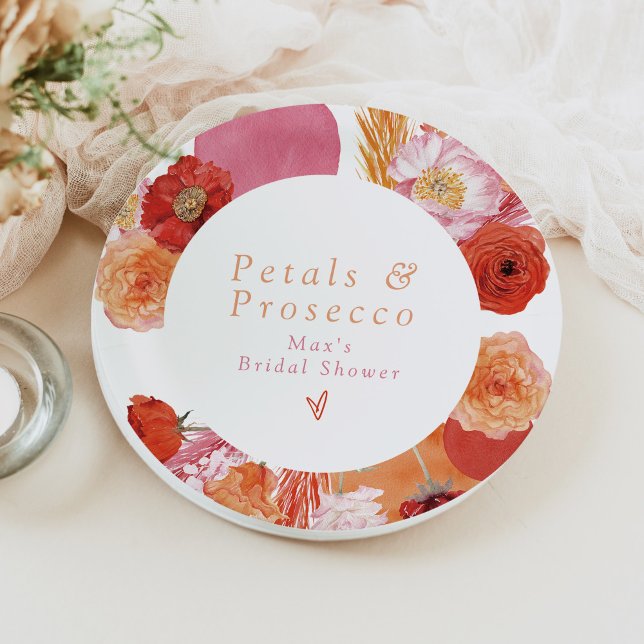 Assiettes En Carton Pétales florales brillantes MAX et Fête des mariée (Créateur téléchargé)