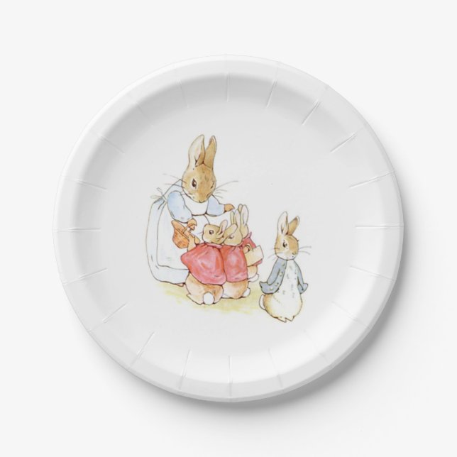 Assiettes En Carton Peter Rabbit et ses soeurs (par Beatrix Potter) (Devant)