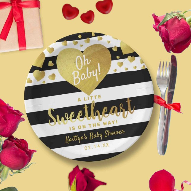 Assiettes En Carton Petit amour Baby shower de la Saint Valentin (Créateur téléchargé)