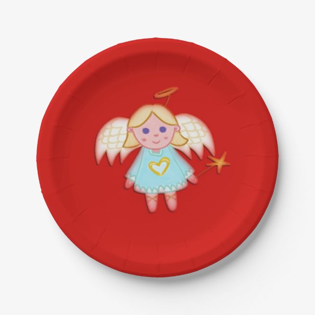 Assiettes En Carton Petit Ange (Devant)