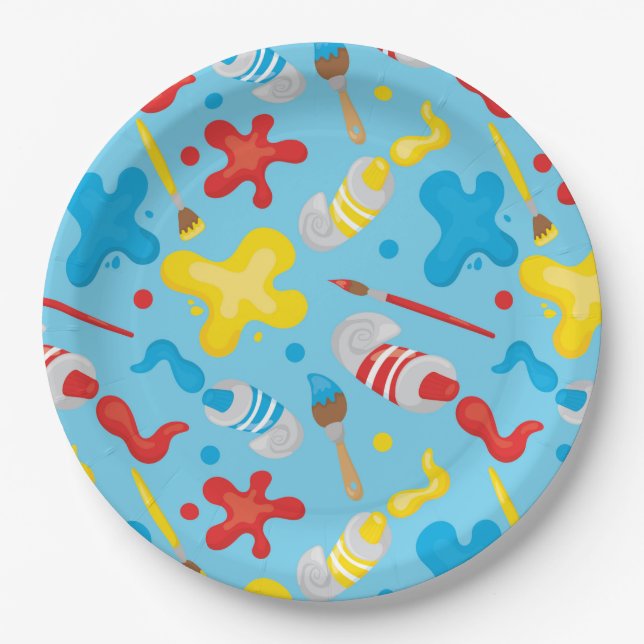 Assiettes En Carton Petit artiste motif (Devant)
