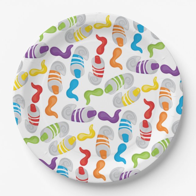 Assiettes En Carton Petit artiste motif (Devant)