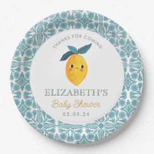 Assiettes En Carton Petit Baby shower Citrus Citron Cutie
