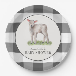 Assiettes En Carton Petit Baby shower d'agneau