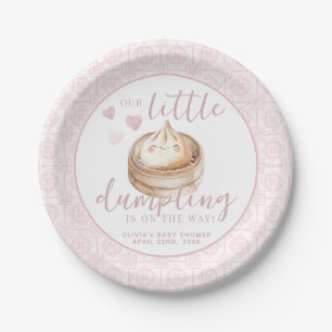 Assiettes En Carton Petit Baby shower d'aquarelle rose pâle