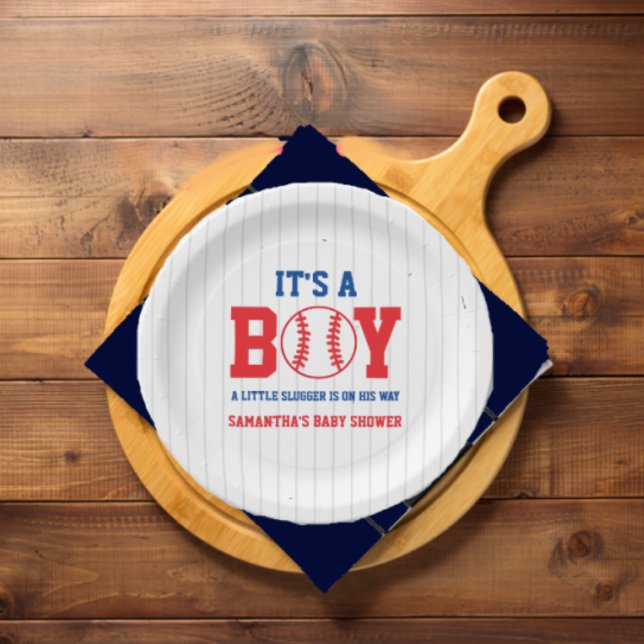 Assiettes En Carton Petit Baby shower De Baseball Slugger (Créateur téléchargé)
