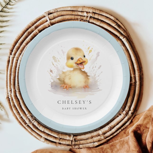 Assiettes En Carton Petit Baby shower de canard (Créateur téléchargé)