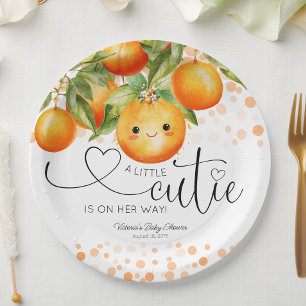 Assiettes En Carton Petit Baby shower de Citrus orange Cutie
