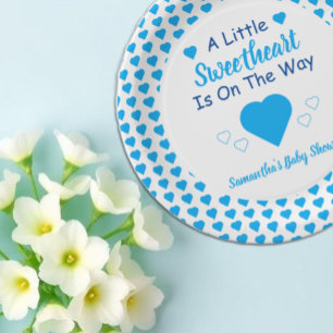 Assiettes En Carton Petit Baby shower de coeur