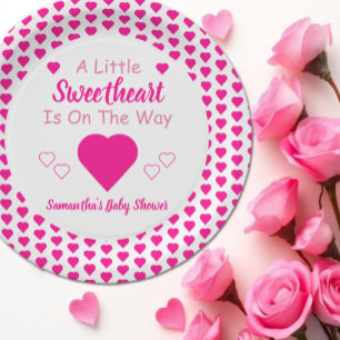 Assiettes En Carton Petit Baby shower de coeur
