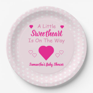 Assiettes En Carton Petit Baby shower de coeur