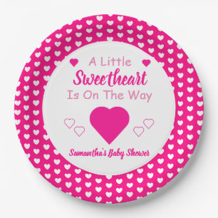 Assiettes En Carton Petit Baby shower de coeur