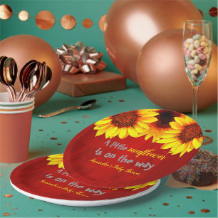 Assiettes En Carton Petit Baby shower de tournesol