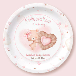 Assiettes En Carton Petit Baby shower de Valentines roses minuscules