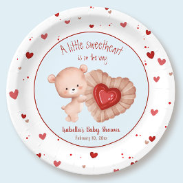 Assiettes En Carton Petit Baby shower de Valentines Rouge Bleu Rouge