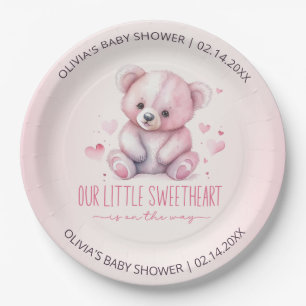Assiettes En Carton Petit Baby shower d'ours d'aquarelle doux