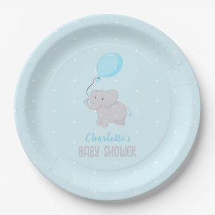 Assiettes En Carton Petit Baby shower éléphant